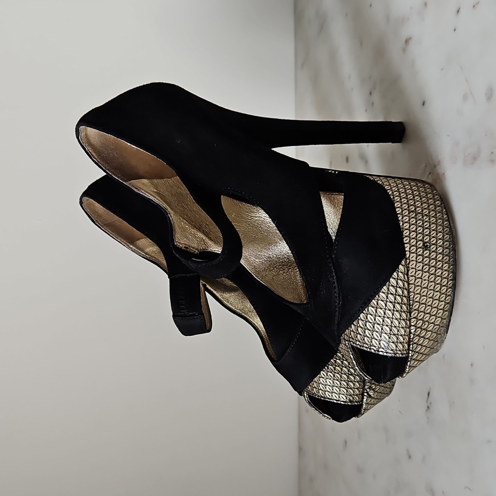 FENDI: Glam Champagne Platform Heels